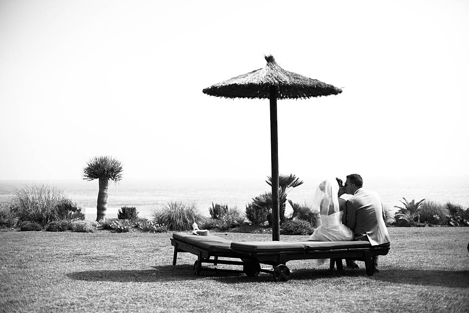 black and white spain wedding